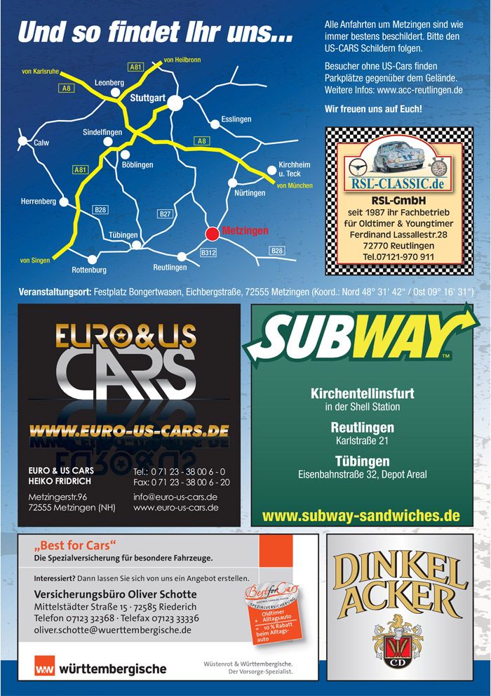 Veranstaltungs-Flyer vom 12. US-Car Treffen des ACC Reutlingen e.V.: Seite 2