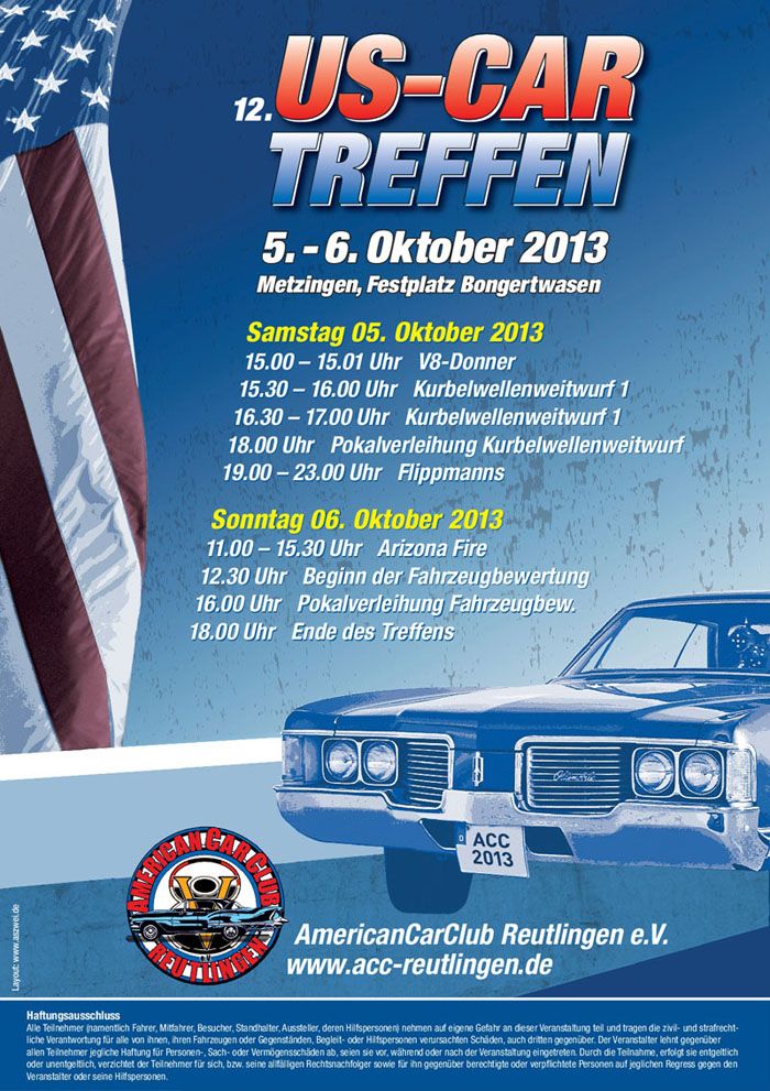 Veranstaltungs-Programm vom 12. US-Car Treffen des ACC Reutlingen e.V.: Seite 1